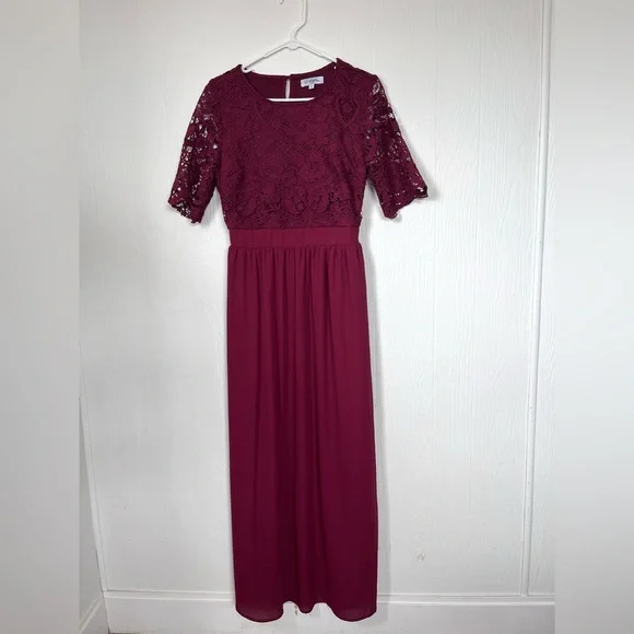 maternity black bridesmaid dress Off Shoulder Burgundy Chiffon A-line Cheap Long Custom Bridesmaid Dres –  BubbleGowns main image 1